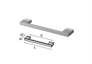 Tay nắm nhôm Hafele mạ màu bạc 148mm 100.90.925