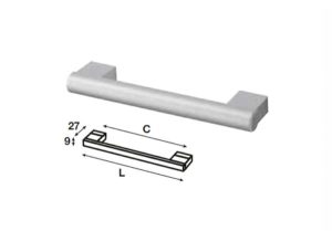 Tay nắm nhôm Hafele mạ màu bạc 167mm 107.55.925