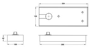 Bản lề sàn Hafele 150kg màu đen 932.84.046