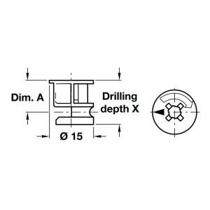Vỏ nối Minifix 15/16 không vành Hafele 262.26.533