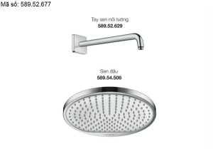 Trọn bộ sen đầu gắn tường Hansgrohe 589.52.677