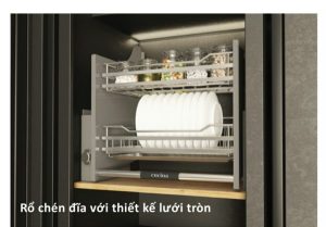 Giá bát đĩa nâng hạ Cucina – lưới dẹt 800mm Inox 304 504.76.017