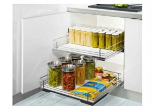 Rổ kéo lọt lòng, cửa bản lề rộng Kessebohmer 500mm 540.26.265