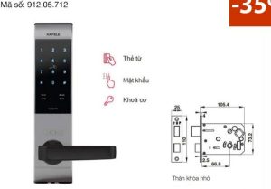 Khóa điện tử Hafele EL7500 912.05.712 – Màu bạc/thân khóa nhỏ