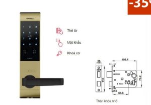 Khóa điện tử Hafele EL7500 912.05.728 – Màu vàng/thân khóa nhỏ