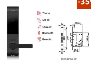 Khóa điện tử Hafele EL7900-TCB màu xám thân lớn 912.05.647