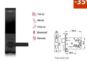 Khóa điện tử Hafele EL7900-TCB màu xám thân nhỏ 912.05.646