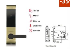 Khóa điện tử Hafele EL7900-TCB – thân nhỏ màu vàng 912.05.649