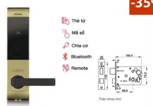 Khóa điện tử Häfele EL7900-TCB thân nhỏ màu vàng hồng 912.05.652