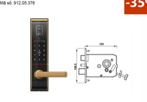 Khóa điện tử vân tay Hafele EL9000 Màu vàng 912.05.376