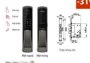 Khóa điện tử vân tay Häfele EL9500-TCS 912.05.353 Màu Vàng