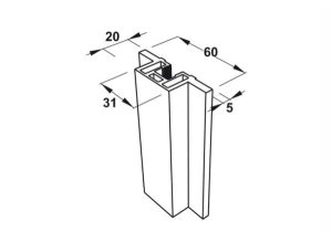 Khung bên No.52h màu đen 3m Hafele 403.75.355