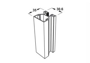 Khung bên No.10 màu bạc 6m Hafele 403.75.329