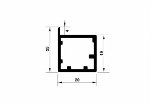 Khung nhôm kính Hafele màu đen 563.58.323