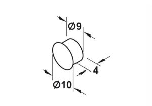Nắp che lỗ khoan màu bạc Hafele 403.50.978