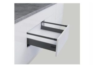 Ray hộp Alto-S nhấn mở màu xám đậm chiều cao 80mm với thanh vuông Hafele 552.55.323