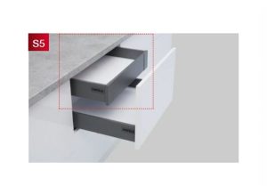 Ray hộp Hafele S5 chức năng giảm chấn Màu Xám 552.55.307