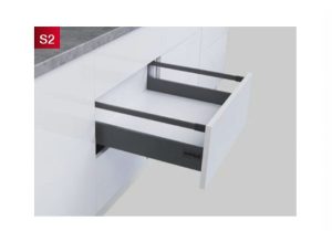 Ray hộp Hafele S2 chức năng giảm chấn màu xám 552.55.306