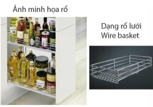 Rổ kéo 2 tầng dạng lưới Kessebohmer 250mm 545.53.001 mở trái