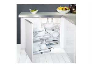 Rổ kéo góc 2 tầng Kessebohmer dạng đáy trắng mở phải 546.17.005