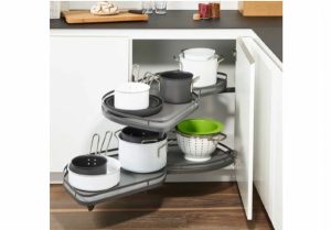 Rổ kéo góc 2 tầng Häfele màu đen Mở phải 541.29.480