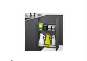 Rổ kéo để chai lọ, gia vị Kesseböhmer Hafele 250mm màu đen mở trái 545.53.961