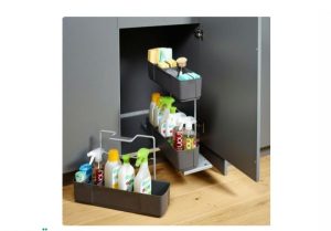 Rổ chứa dụng cụ vệ sinh Kessebohmer màu Đen Anthracite 545.48.411