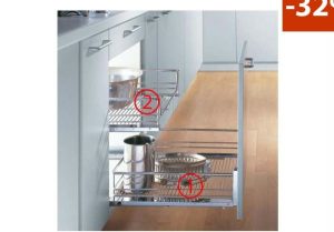 Rổ kéo để xoong nồi rộng Kessebohmer 600mm 540.24.287 gắn cánh tủ