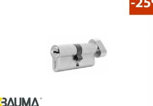 Ruột khoá 1 đầu chìa 1 đầu vặn 70mm BAUMA 916.87.826