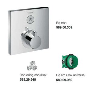 Bộ trộn sen tắm âm 1 chức năng có điều nhiệt Hansghore ShowerSelect Hafele 589.50.363