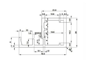 Thanh nhôm màu nhôm H02 Hafele 563.58.343