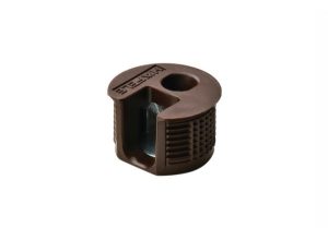 Vỏ nối Rafix 20 không vành cho lắp bằng mặt, nhựa, với cơ cấu siết màu nâu Hafele 263.50.105